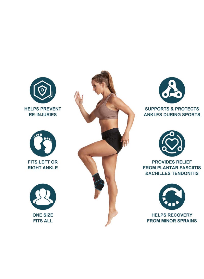 Ankle Support Brace, Breathable Ankle Wrap, Adjustable Compression Ankle Support Wrap Sleeve for Sprained Ankle, Stabilize Ligament, Sports, Against Chronic Ankle Strain Fatigue (1 Pair)