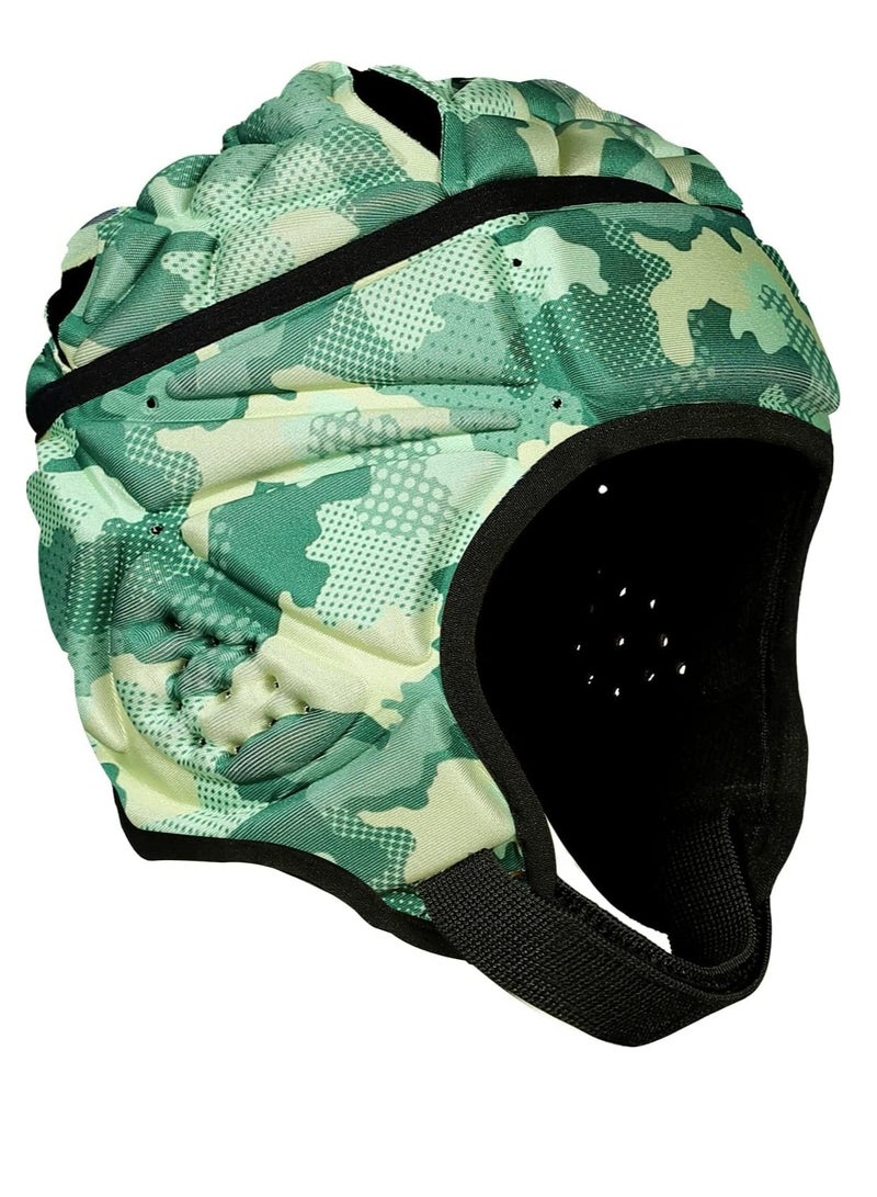 Rugby Helmet - Soft Padded Headgear 7v7 Flag Football Headguard Soccer Head Protection for Youth Kids Child Adult Size is M, 6 to 11 years old, 48-53cm