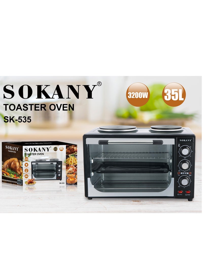 Multifunctional Household Electric Toaster Oven 35L 3200W SK-535 Black