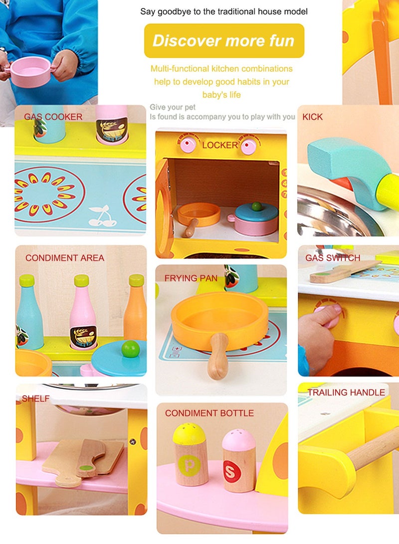 Wooden Kitchen Toys Set Simulation Kitchenware Children Play House Girls Cooking Cooking Toys Kindergarten Wholesale