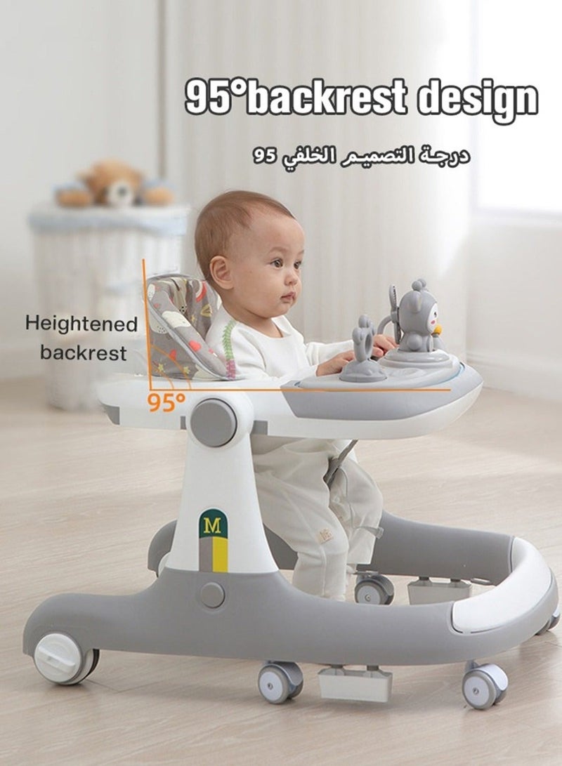 3 In 1 Baby Walker With Parent Push Handle And Big Comfortable Seat Cushion For Infants Children