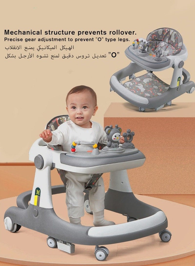 3 In 1 Baby Walker With Parent Push Handle And Big Comfortable Seat Cushion For Infants Children