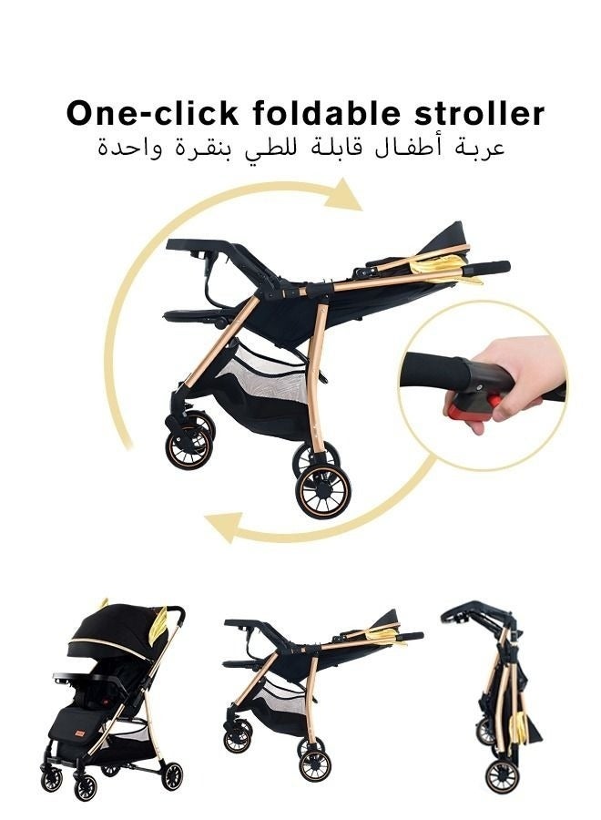 Baby Lightweight Strollers for Toddlers Kids, Infant Portable Travel Stroller With Compact Design, Quick Collect, Sit Lying, 5 Point Safety Harness