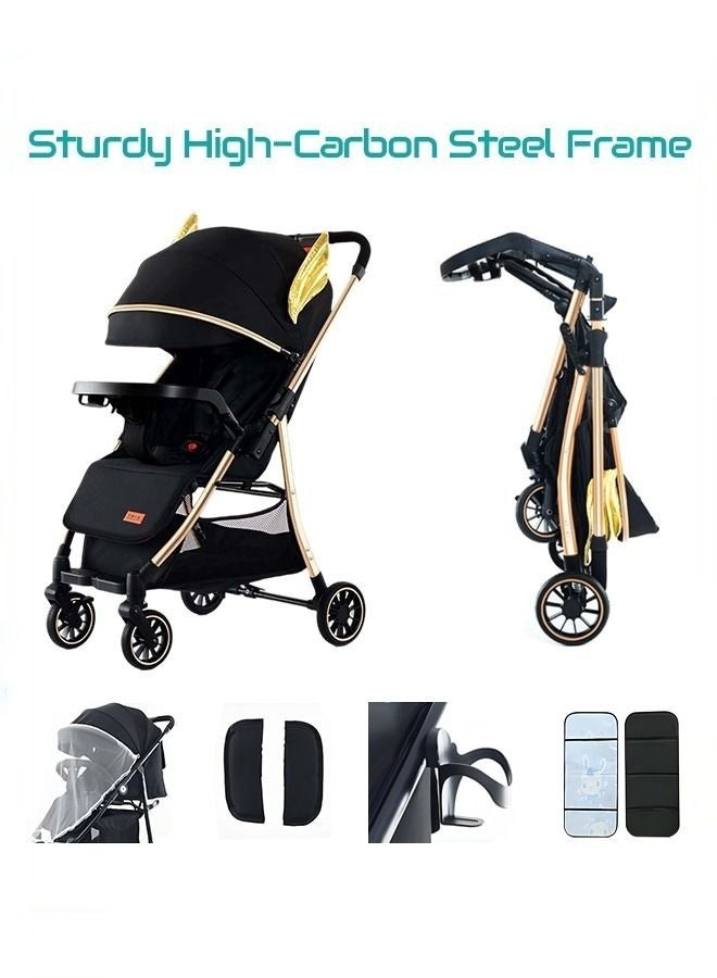 Baby Lightweight Strollers for Toddlers Kids, Infant Portable Travel Stroller With Compact Design, Quick Collect, Sit Lying, 5 Point Safety Harness