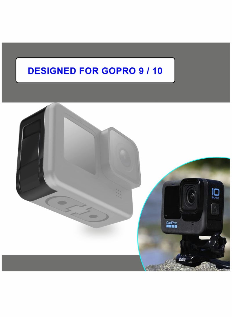 Cover Door for GoPro HERO10/HERO9 Black Accessories, Aluminum Alloy Removable Battery Case Protective Cover Adapter