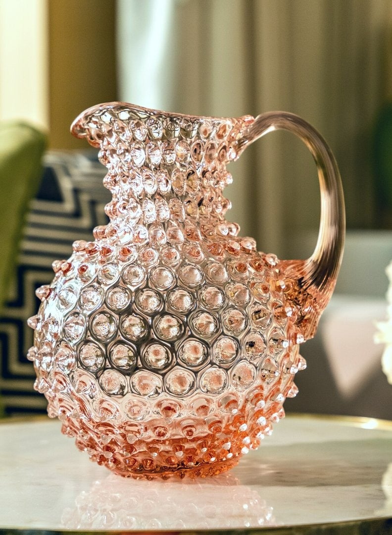 Blush Pink Hand-blown Water Jug