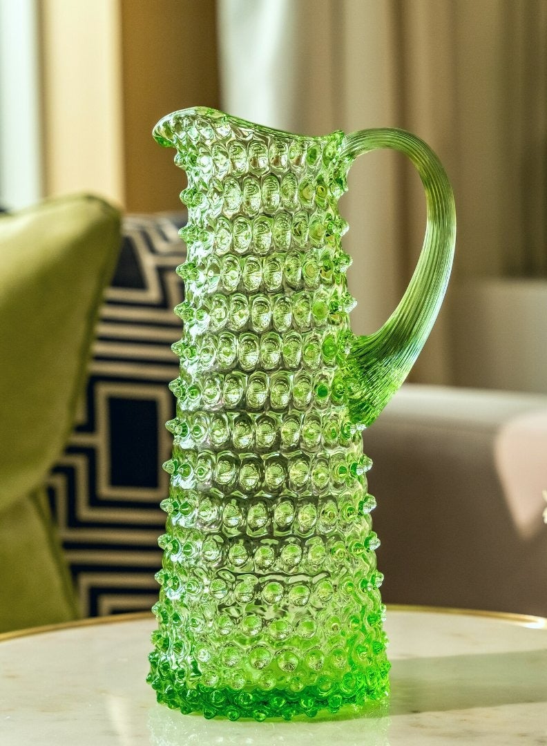 Seaglass Green Hand-blown Tall Water Jug