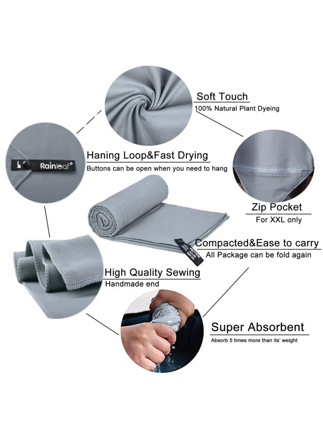 Microfiber Towel Gray 24 X 48 Inches