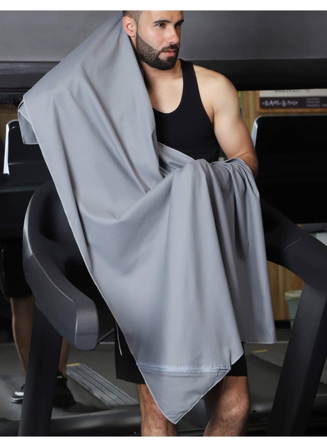 Microfiber Towel Gray 24 X 48 Inches
