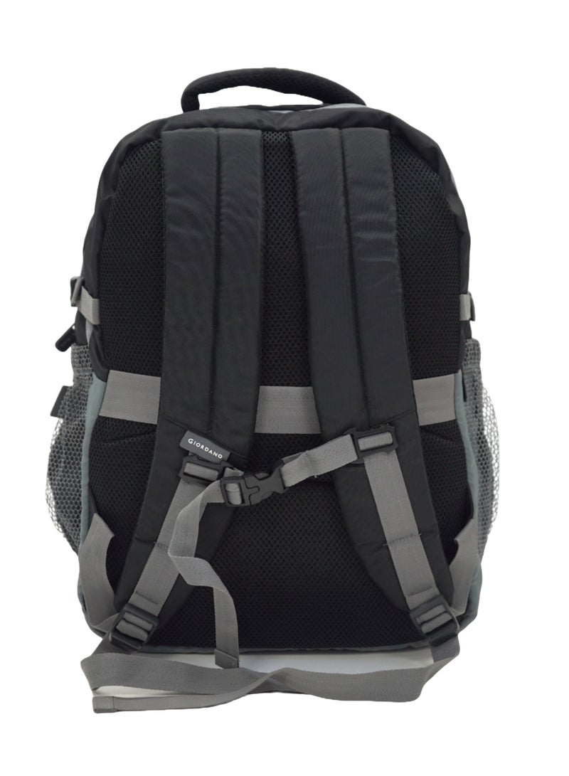 Giordano Orion Backpack Black Grey 19-Inches, Travel-Friendly & Versatile Lightweight Bag with Multi-Compartment, Laptop Padding – Ideal Bag for Men Women Office Work Outdoor