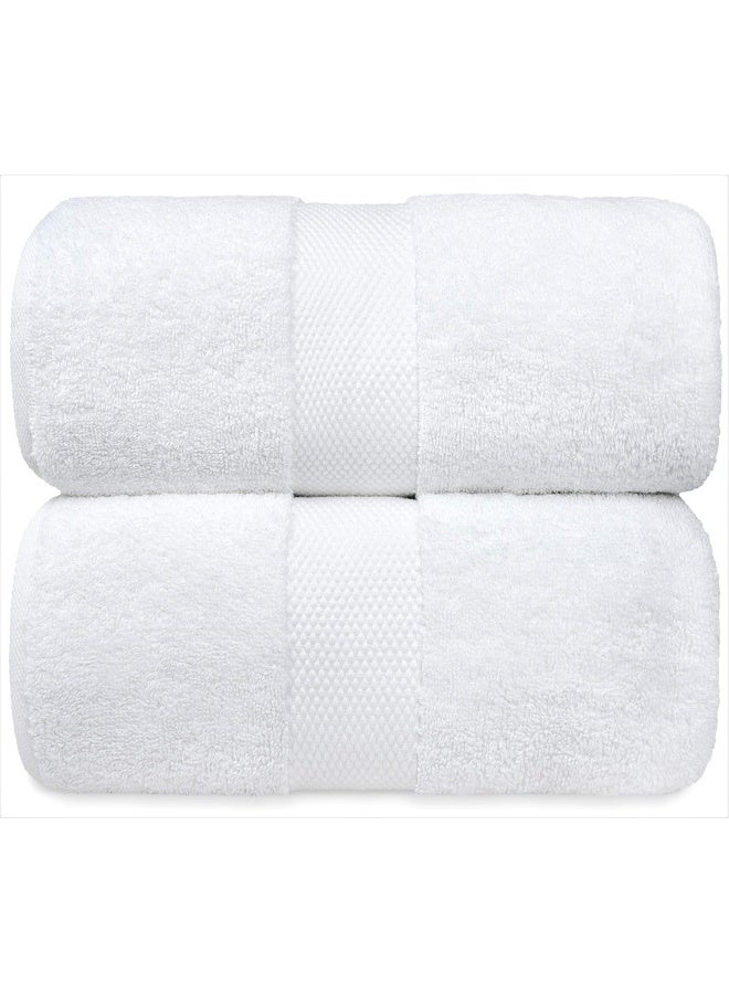 Luxury White Bath Towels Large Circlet Egyptian Cotton Highly Absorbent Hotel Spa Collection Bathroom Towel 30X56 Inch Set Of 2