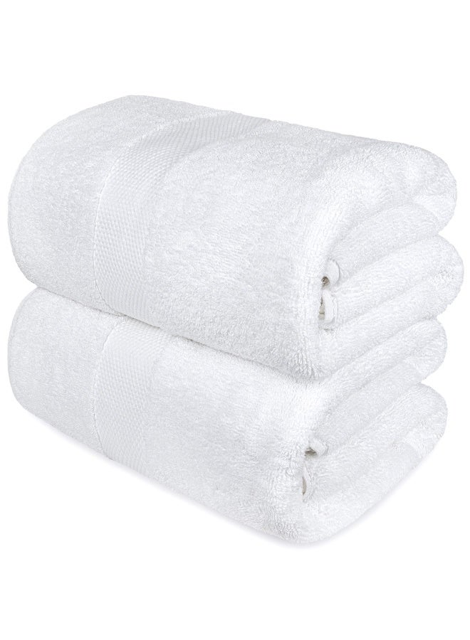 Luxury White Bath Towels Large Circlet Egyptian Cotton Highly Absorbent Hotel Spa Collection Bathroom Towel 30X56 Inch Set Of 2