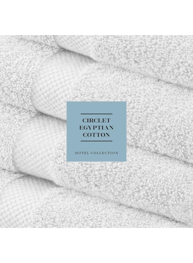 Luxury White Bath Towels Large Circlet Egyptian Cotton Highly Absorbent Hotel Spa Collection Bathroom Towel 30X56 Inch Set Of 2