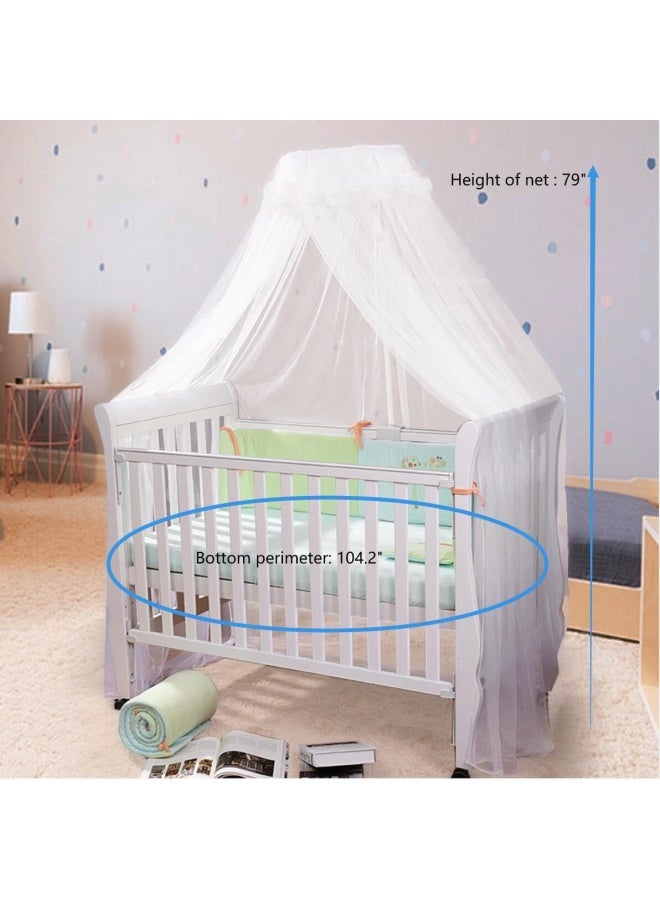 Baby Net Baby Toddler Bed Crib Dome Canopy Netting White
