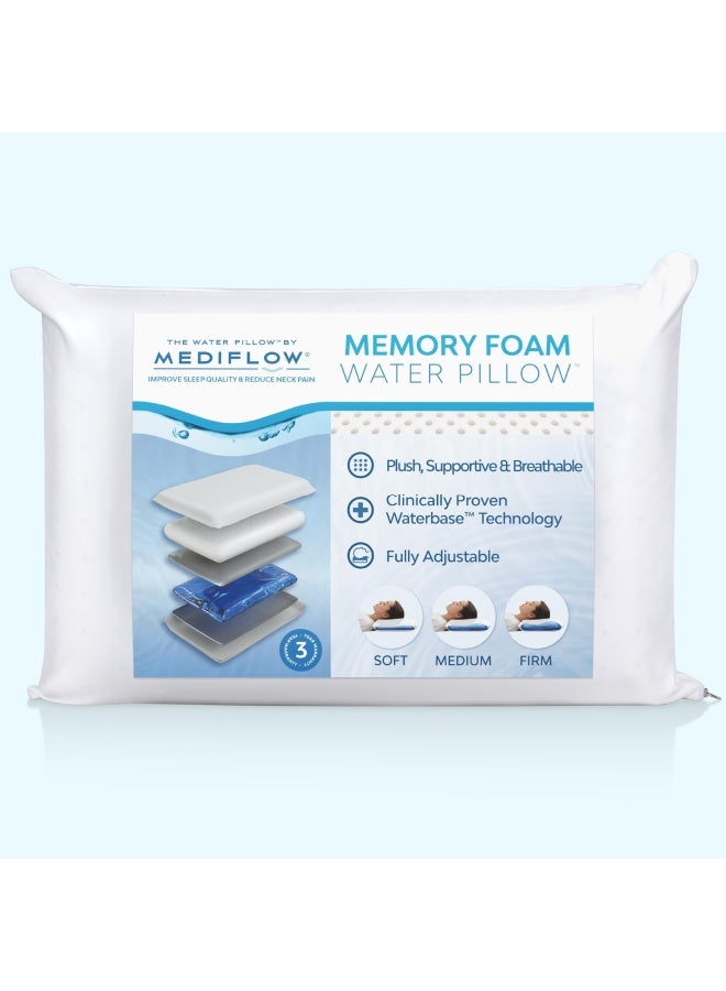 Water Pillow Memory Foam Re Invented With Waterbase Technology Clinically Proven To Reduce Neck Pain And Improve Sleep Quality