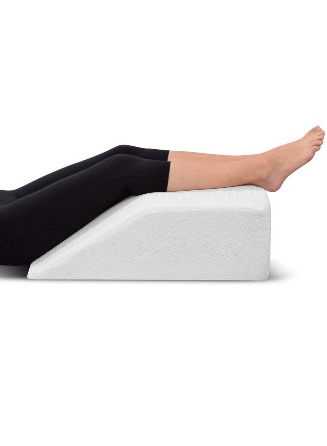 Leg Elevation Pillow With Memory Foam Top High Density Leg Rest Elevating Foam Wedge Relieves Leg Pain Hip And Knee Pain Improves Blood Circulation Reduces Swelling Breathable Washable Cover