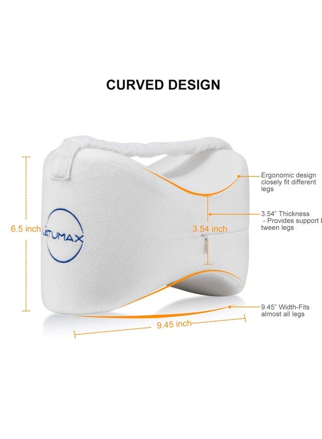 Knee Pillow For Side Sleepers Sciatica Pain Relief Back Pain Leg Pain Pregnancy Hip And Joint Pain Memory Foam Leg Pillow Free Sleep Mask And Ear Plugs White