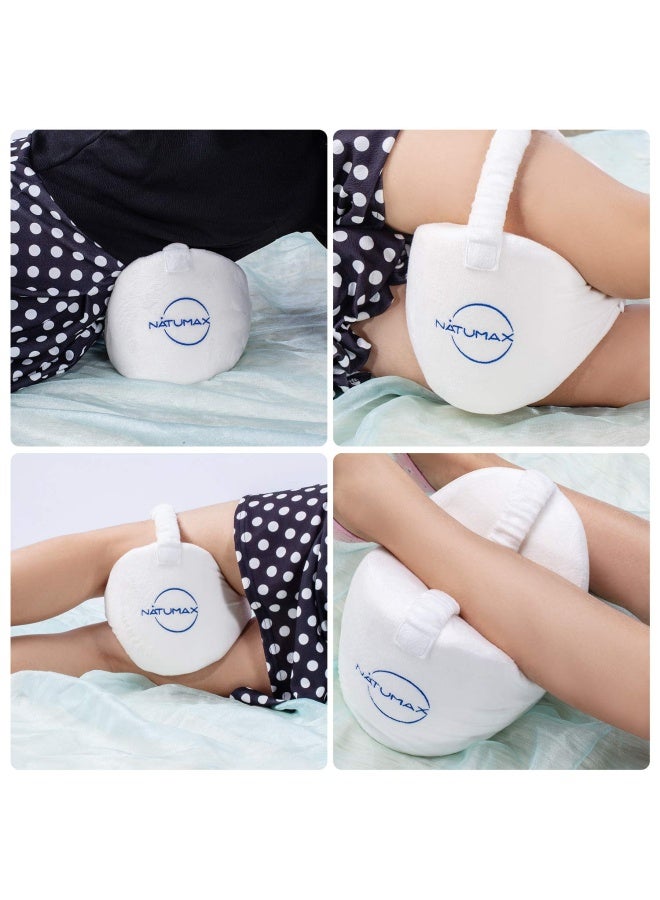 Knee Pillow For Side Sleepers Sciatica Pain Relief Back Pain Leg Pain Pregnancy Hip And Joint Pain Memory Foam Leg Pillow Free Sleep Mask And Ear Plugs White