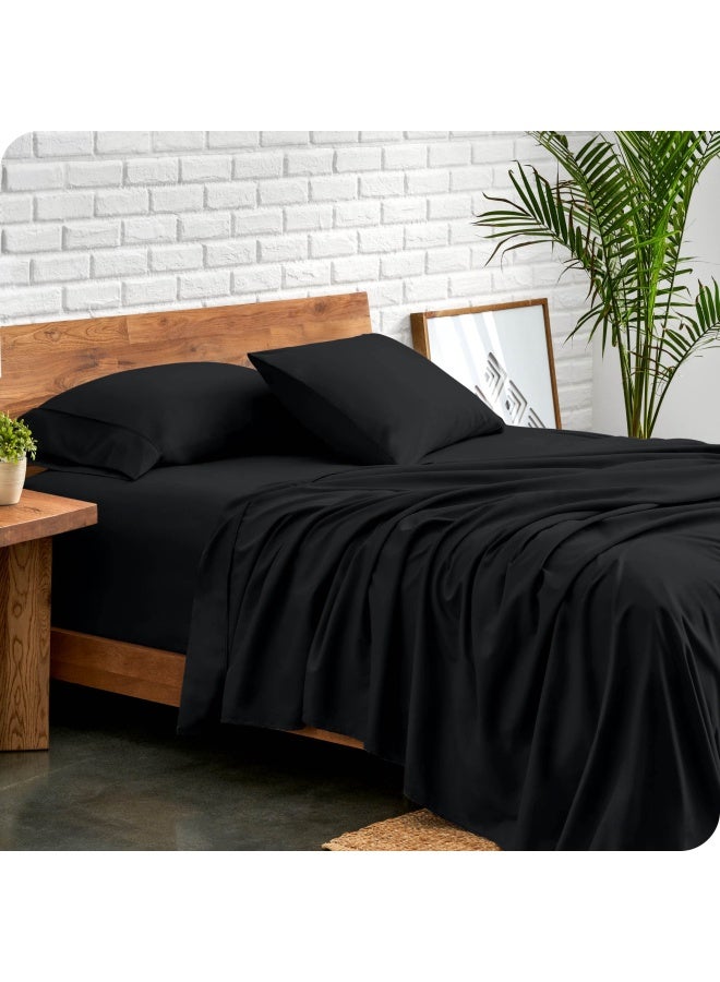 Queen Sheet Set Luxury 1800 Ultra Soft Microfiber Queen Bed Sheets Double Brushed Deep Pockets Easy Fit 4 Piece Set Bedding Sheets And Pillowcases Queen Black