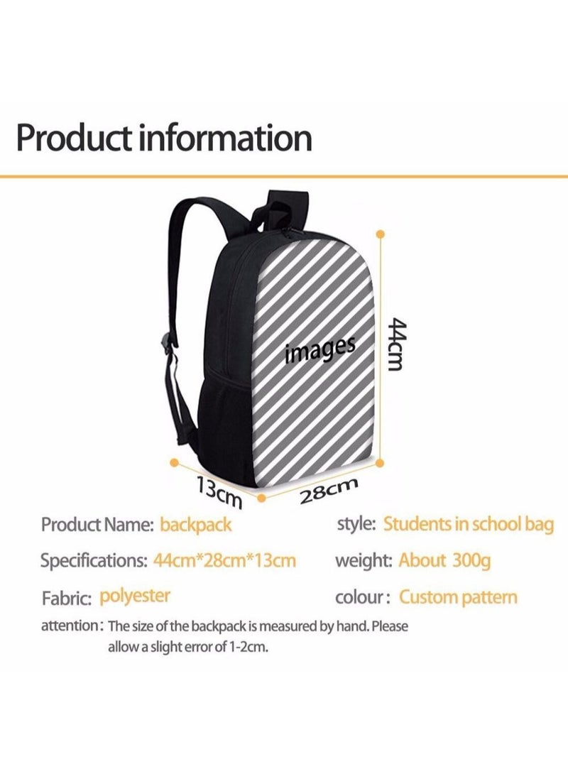 3 pcs set Kuromi Children Backpack Daypack Schoolbag Girls  Boys School Book bag with Lunch Box Pen Case