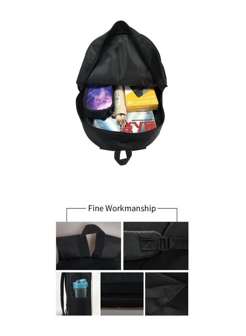 3 pcs set Kuromi Children Backpack Daypack Schoolbag Girls  Boys School Book bag with Lunch Box Pen Case
