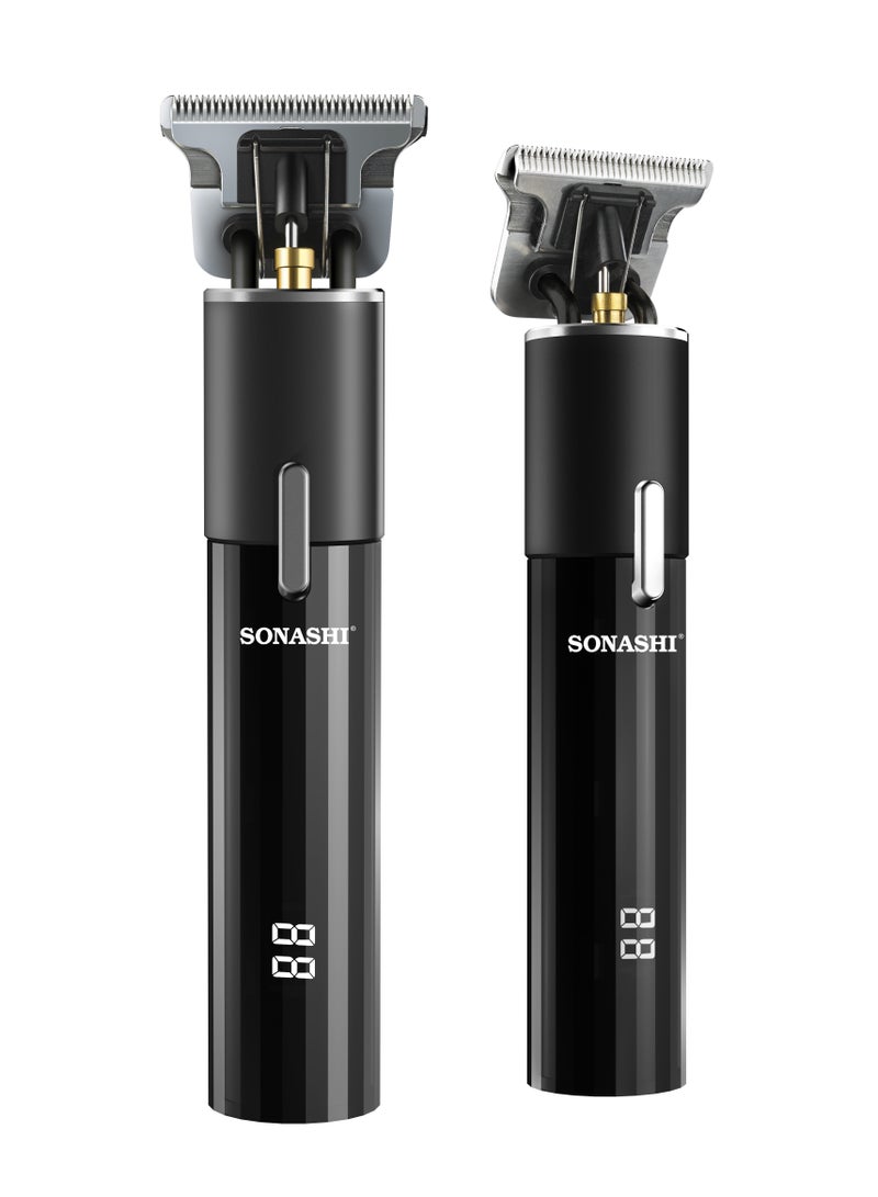 6-in-1 Rechargeable Hair Clipper Set - Trimmer/Shaver/Nose Trimmer Stainless Steel Blades For Easy Cutting And LCD Display, Use Time - 2 Hours SHC-1064 Black Black