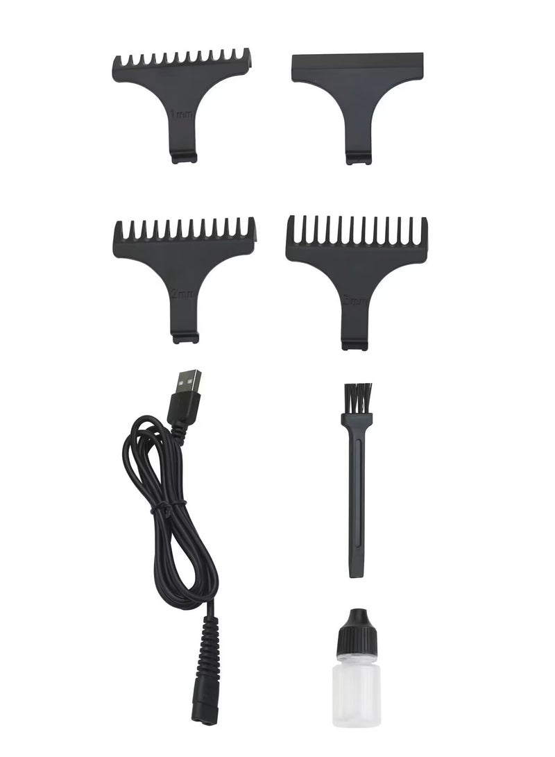 6-in-1 Rechargeable Hair Clipper Set - Trimmer/Shaver/Nose Trimmer Stainless Steel Blades For Easy Cutting And LCD Display, Use Time - 2 Hours SHC-1064 Black Black