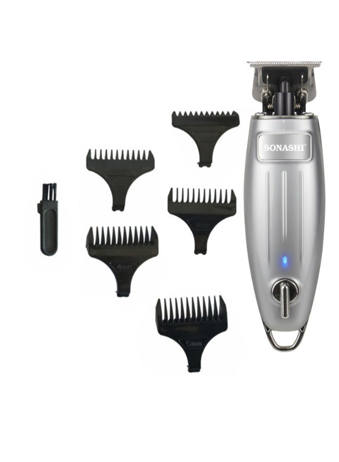 Rechargeable Hair Clipper With TType Cutter Blade HighSpeed Motor With 3 Hours Continuous Working  Portable Sharp And Durable Cordless Hair Clipper For Men SHC-1054 Silver
