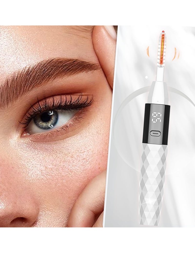 Heated Eyelash Curler, Electric Eyelash Curler, USB Rechargeable Lash Curler, Anti-Burn Quick Heating Natural Curl Eyelash Curlers for 24H Long Lasting