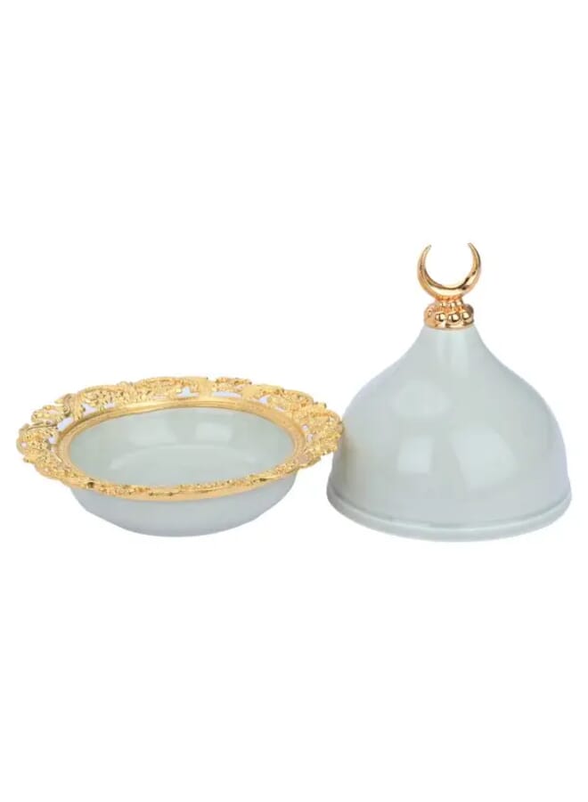 26 Pieces Gray Porcelain Coffee And Tea Serving Set With Gold Base