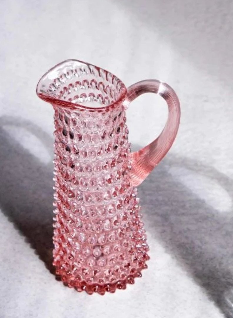 Blush Pink Tall Hand-blown Water Jug