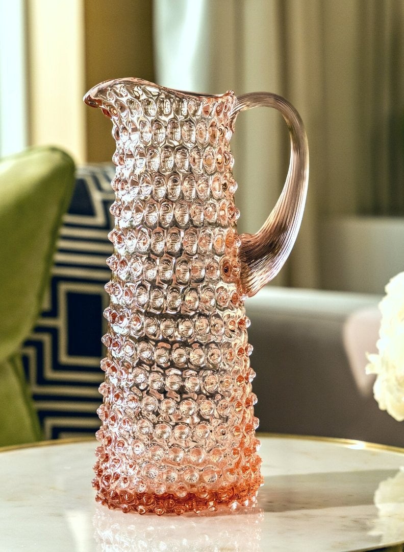 Blush Pink Tall Hand-blown Water Jug