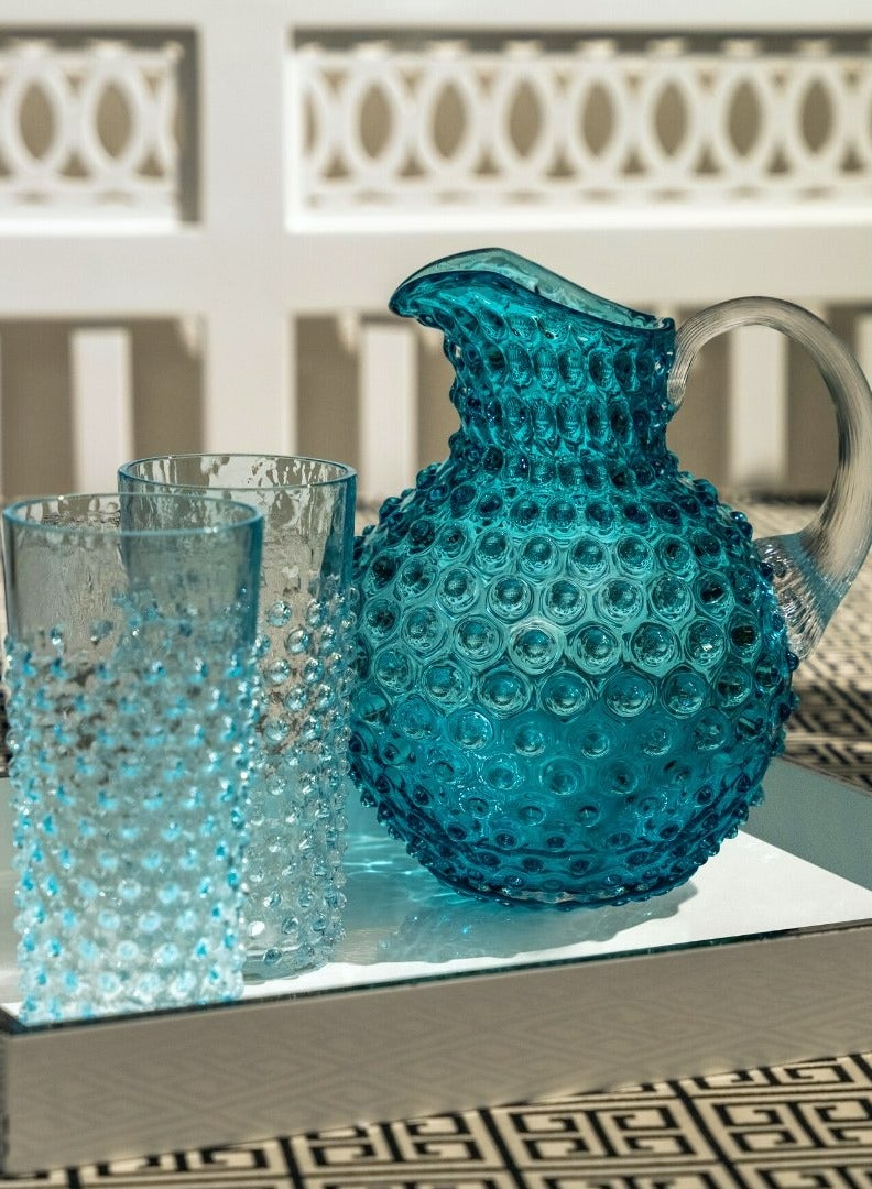 Glacier Blue Hand-blown Water Jug