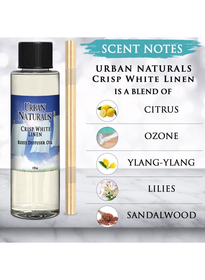 Crisp White Linen Scented Oil Reed Diffuser Refill Free Set Of Reed Sticks A Fresh Clean Cotton Scent 4 Oz