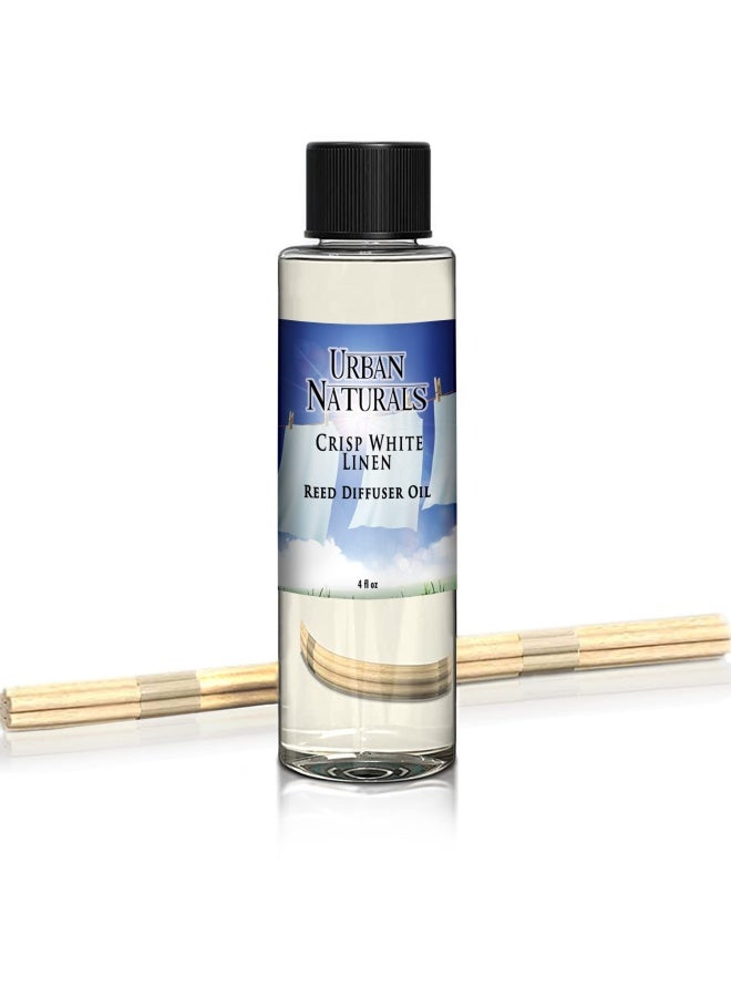 Crisp White Linen Scented Oil Reed Diffuser Refill Free Set Of Reed Sticks A Fresh Clean Cotton Scent 4 Oz