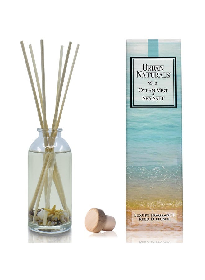 Ocean Mist And Sea Salt Reed Diffuser Set Made With Essential Oils And Real Botanicals Decorative Air Freshener For Large Rooms Beautiful Home D Cor Makes A Great Gift