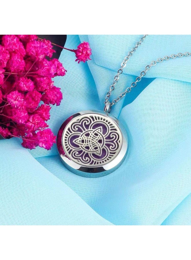 Aromatherapy Essential Oil Diffuser Necklace 316L Stainless Steel Locket Pendant With 24 Inch Chain