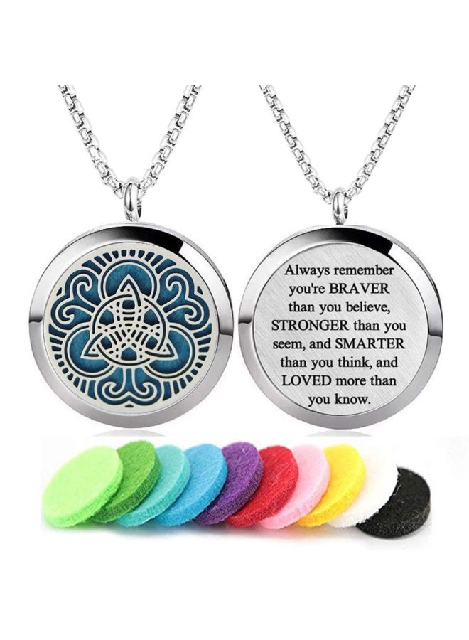 Aromatherapy Essential Oil Diffuser Necklace 316L Stainless Steel Locket Pendant With 24 Inch Chain