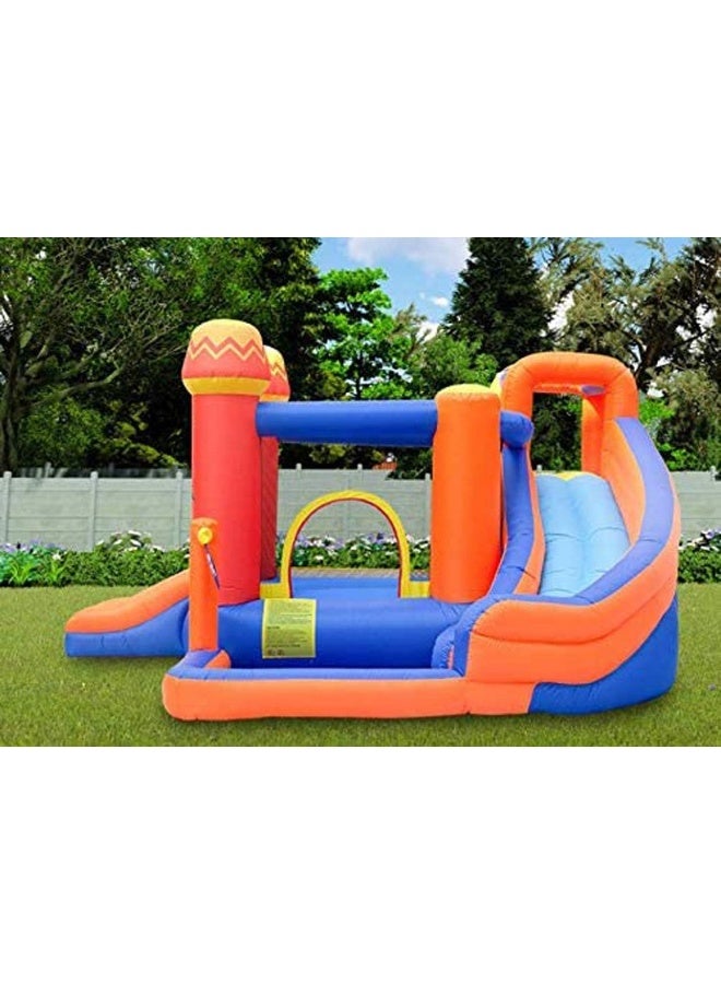 Rainbow Toys Inflatable Castles Treasure Island Two Bouncy Slides For children Jumping Pad Household Children Recreation Inflatable Water Park Paddling Pool Water Spray