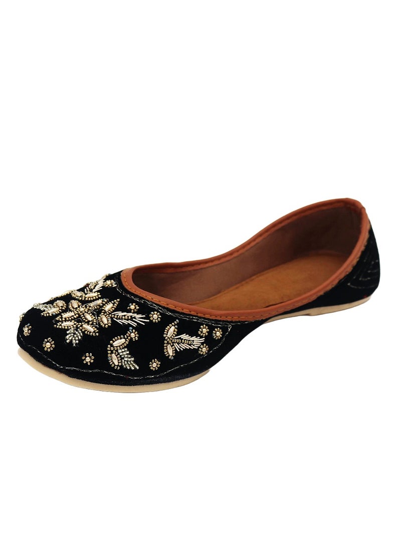 Women's Traditional Punjabi Nagra Juti  Bridal Ethnic Indian Mojari Flats Wedding Shoes