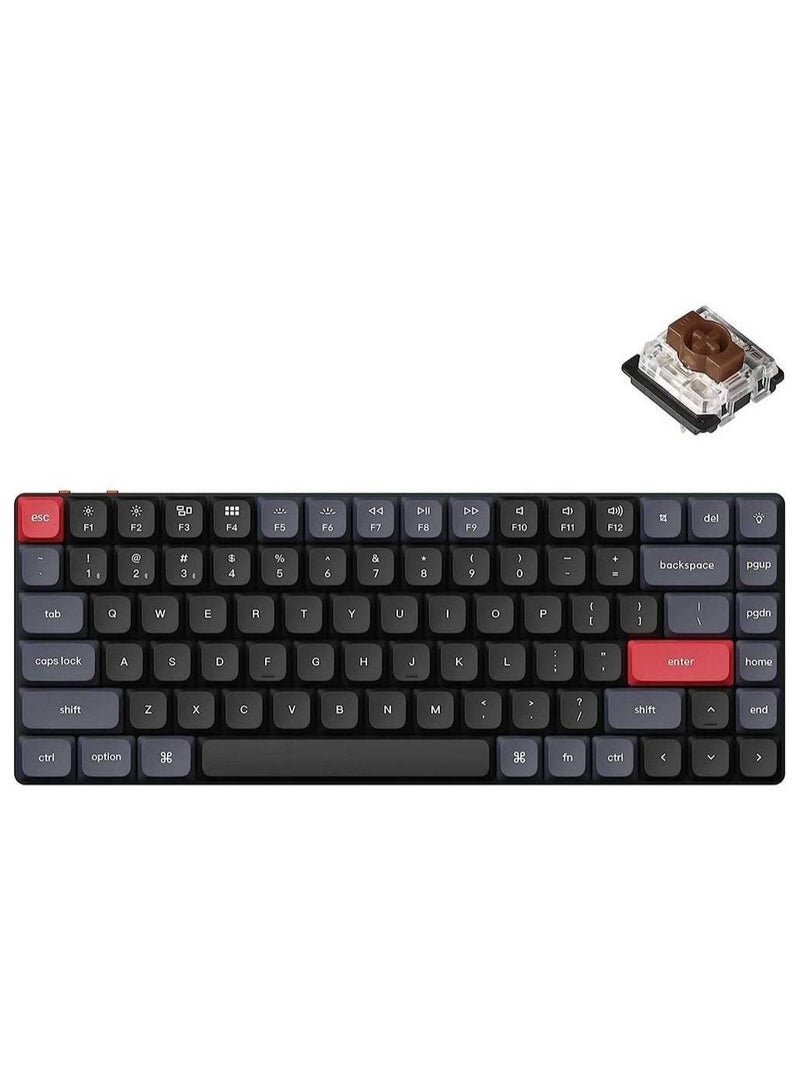 K3 Pro QMK/VIA 75% Wireless Mechanical Keyboard Programmable 84 Keys Layout, Bluetooth/Wired, Hot-swappable, RGB Backlight, Gateron Low-Profile Brown Switch