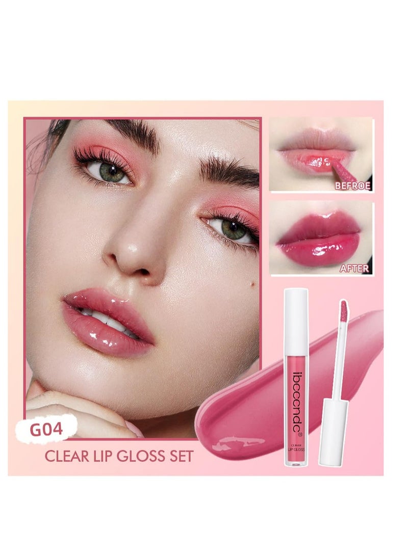 6 Packs Lipgloss Gift Set, Lip Oil and Lip Gloss Set, Lip Oil Hydrating Non-sticky Lip Glow Oil Tinted Clear Lip Plumper Moisturizing Lipgloss Set Gift For Women and Teenage Girl