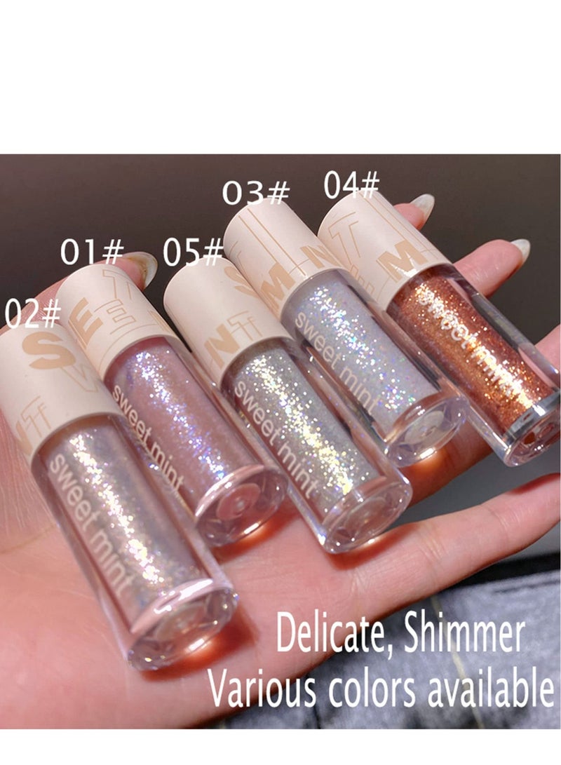 Liquid Glitter Eyeshadow - Long-Lasting, Waterproof, Long Lasting, Quick-Drying, Non-Greasy, Create multi-dimensional Beauty Eye Looks easily (5PCS)