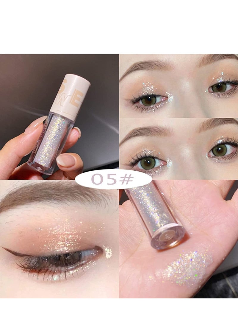 Liquid Glitter Eyeshadow - Long-Lasting, Waterproof, Long Lasting, Quick-Drying, Non-Greasy, Create multi-dimensional Beauty Eye Looks easily (5PCS)