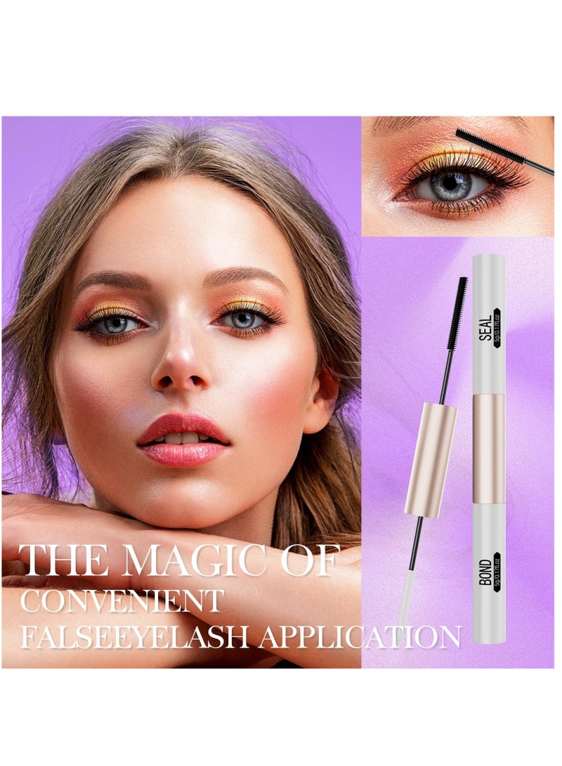Lash Bond and Seal Waterproof, Cluster Lash Glue for Cluster Eyelash Extensions, 10ml Long Lasting Eyelash Glue Hold One Week Double-Ended Eyelash Glue for Women and Girl DIY Strong Lash Glue