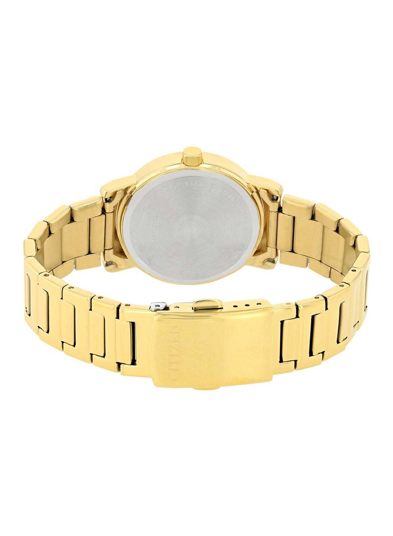 Women Analog Quartz Gold Stainless Steel Band Watch EQ9062-58E