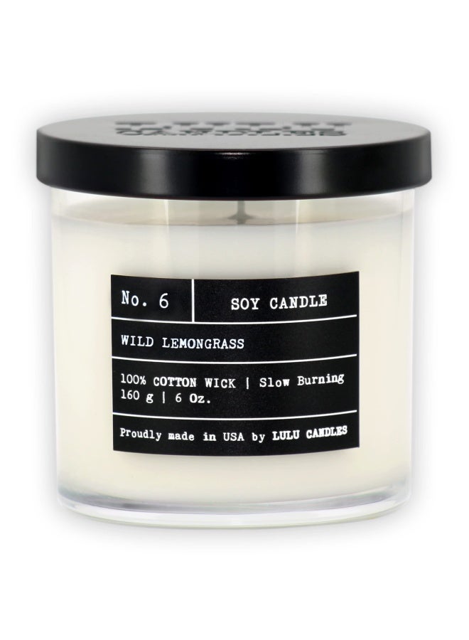 Wild Lemongrass Luxury Scented Soy Jar Candle Hand Poured In The Usa Highly Scented And Long Lasting Small 6 Oz.