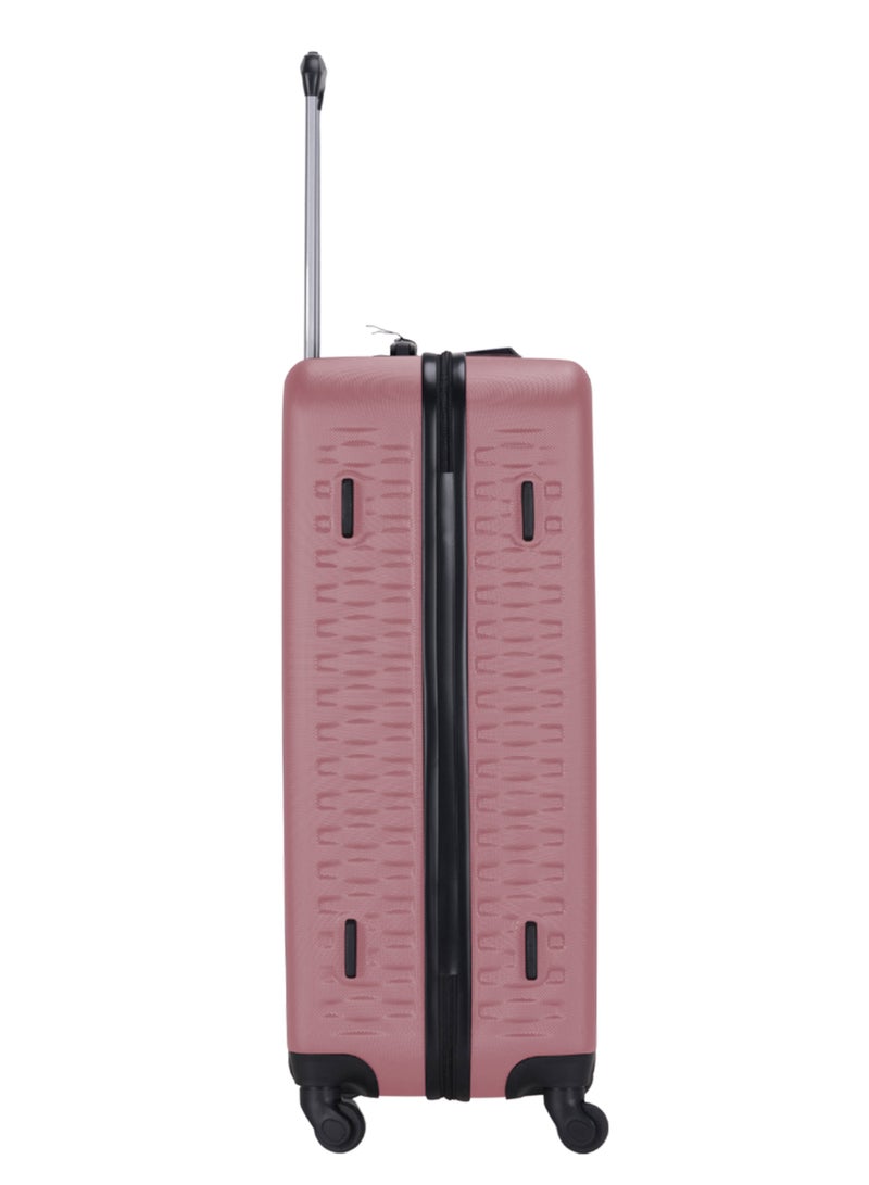 ABS Hardside 3-Piece Trolley Luggage Set Spinner Wheels With Number Lock 20,24,28 Rose Pink