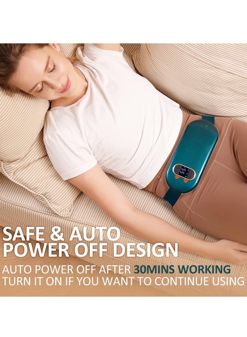 Heating Pads for Cramps Period Heating Pad for Cramps with 3 Heating Levels and 3 Massage Modes Portable Wearable Cordless Menstrual Heating Pad Gift for Women Girls Deep Green