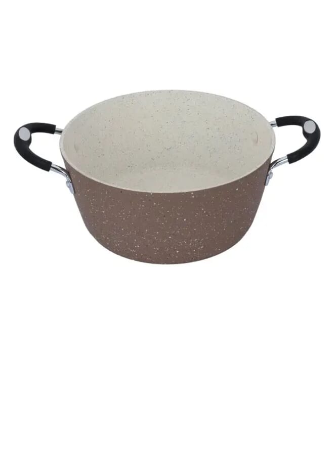 9 pieces Granite Cookware set with silicone glass lid Brown